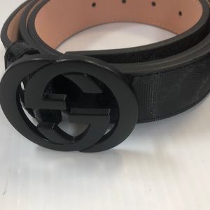 Gucci Black Imprime Belt 44/110